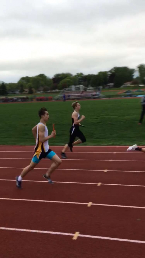 First year runner, Freshman Koji Gutzmann runs in the meet at St.Croix Lutheran. Running is one of my favorite hobbies now. Im so glad I tried it, Gutzman said.