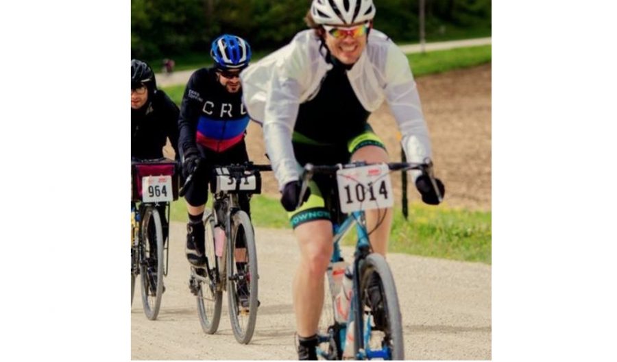 US English teacher Matthew Hoven rides in the Alamanzo 100 bike race in May. “I like people-powered transportation, but running hurts and you’ll probably find that a lot of bikers are ex-runners or ex-hikers. I like to hike, I like to run — it just hurts too much and I can’t go as far as I can on a bike,”  Hoven said. “I discovered just how freeing it is, how I can pretty much go wherever there is even the hint of a path, so there is a lot of freedom there.” 