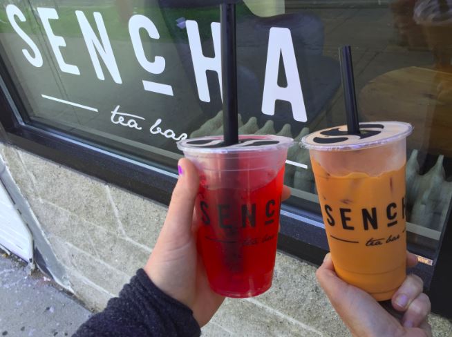 Senior Cara Pomerantz uses Sencha as a study space. "I like Sencha it's good," Pomerantz said.