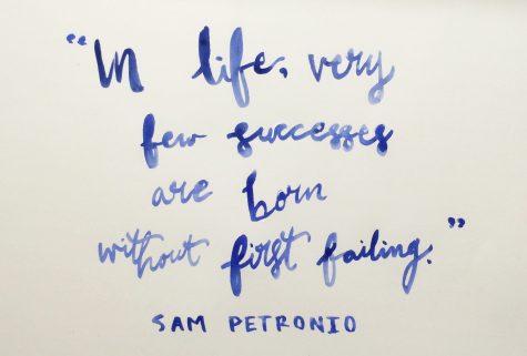 "In life, very few successes are born without first failing," senior Sam Petronio said during his speech on Sept. 30.