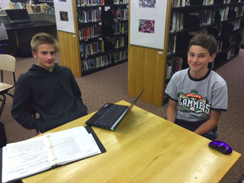 German exchange student Felix Ladenburger and JV soccer teammate sophomore William Welsh sit together during a free period. "Soccer has been fun, it's kind of sad that I can't play in games," Ladenburger said. 