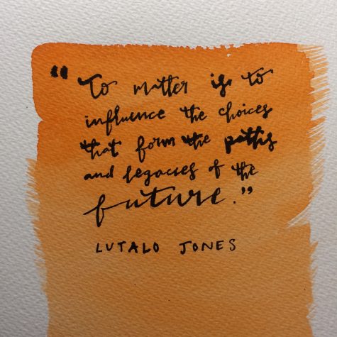 "To matter is to influence the choices that form the paths and legacies of the future," senior Lutalo Jones said during his senior speech on Nov. 1.