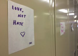 Seniors Sammie Bluhm, Maya Edstrom, Mackenzie Kuller, Ella Matticks, and Maria Perkkio set out to spread positivity on a day when many St. Paul Academy and Summit School students were feeling hurt post election.  "We just thought that posting those small notes would allow us to try to bring hope into our community regardless of people's political affiliation," Matticks said.