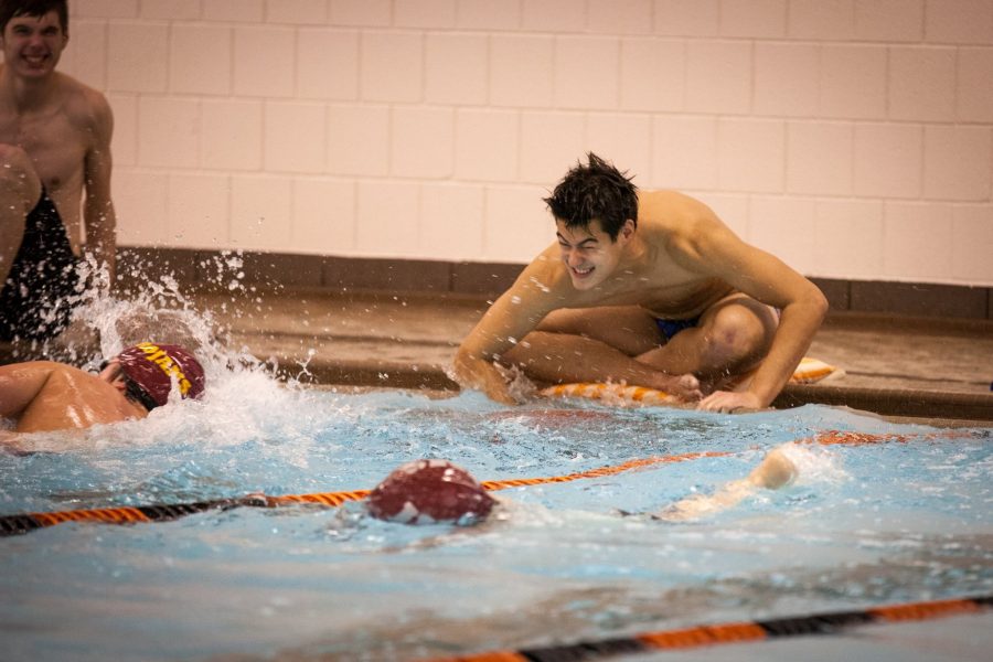     As the Boys’ Swim and Dive season begins, the team starts to set goals and reflects on their past team dynamics and traditions.  “As always, the boys and I are trying to win conference championships, section championships and state championships. However, this year we are really looking to break records,” senior Breandan Gibbons said. The boys especially want to break the 4x100 relay record held by Cretin-Derham Hall as well as various personal records.  “We are a strong team, everyone buys in this year to the message of winning. In the past this team has all been about just having a fun time with friends,” Gibbons said.  Previously, the team wasn’t very motivated, but this year the whole team is intent on winning. “This year everyone wants to win and we are capable of that,” Gibbons said.  The team is excited to revisit past traditions again this year.  “One [tradition] off the top of my head would be how we usually kick off an average praccy [practice] by doing a very sensual stretching routine,” Junior Edmond Laird-Raylor said.  Team traditions also include rapping on the bus and goofing off to relieve stress. Although the boys are excited to get back in the water, they are most excited to reunite and bring back their favorite qualities of the team.