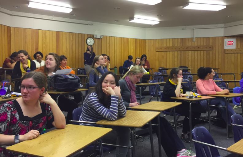 Many students came to watch the Poetry Out Loud competition on Dec. 6. 