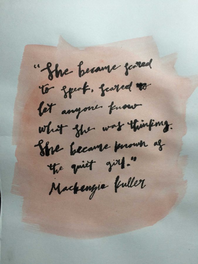 "She became scared to speak, scared to let anyone know what she was thinking. She became known as the quiet girl," senior Mackenzie Kuller said during her speech on Nov 22.