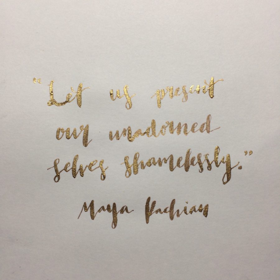  Let us present our unadorned selves shamelessly, senior Maya Kachian said during her speech on Nov 18.