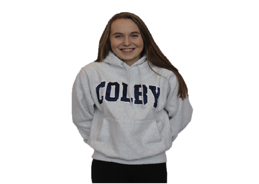 Senior+Nora+Kempainen+wears+her+Colby+sweatshirt+after+being+accepted+through+Early+Decision