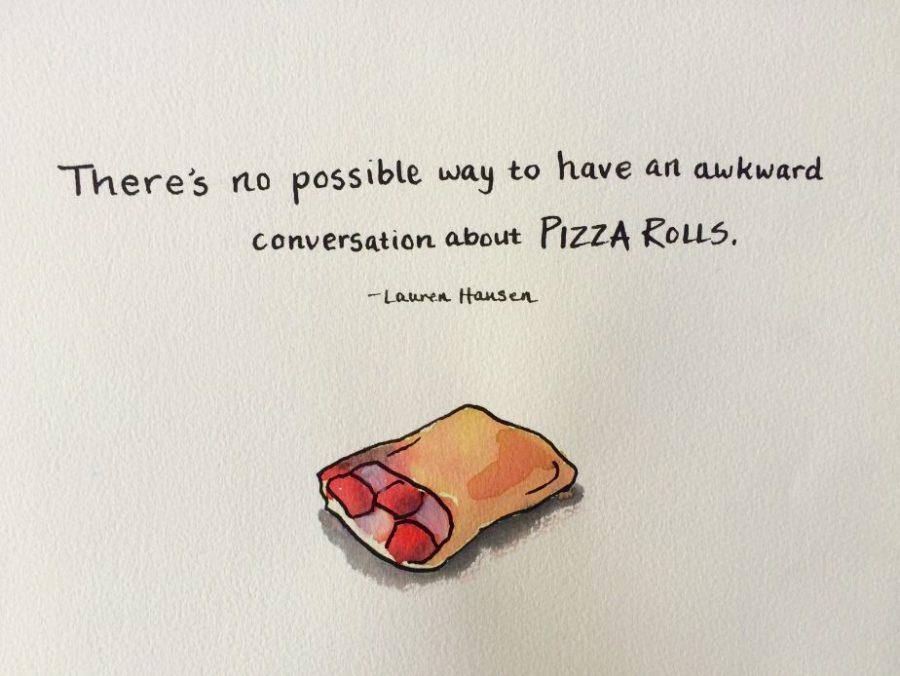 "There's no possible way to have an awkward conversation about pizza rolls," senior Lauren Hansen said during her senior speech on Friday, Jan. 27.