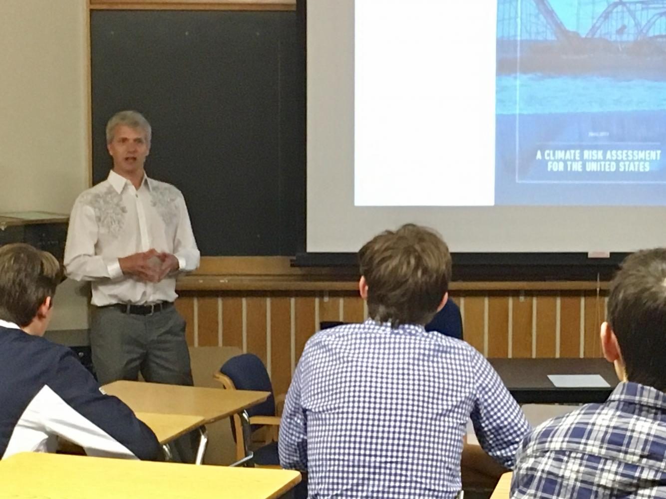 Jeff Anderson talked about risk assessment as a factor for action in climate change. “We tend to delay the solutions and, in the process, the solutions become more difficult.”