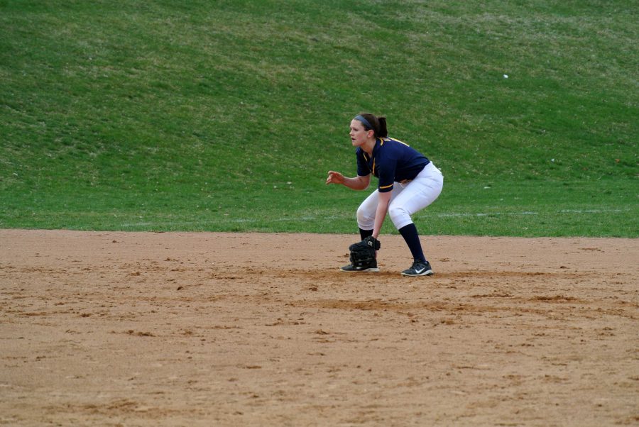 Captain Clare Tipler prepares for a hit