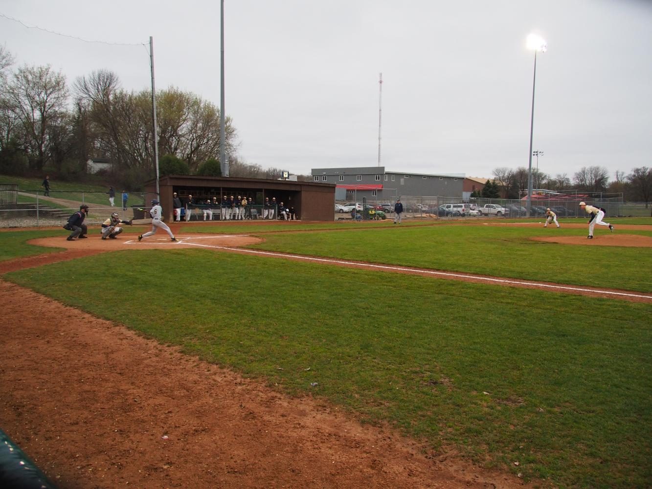 Senior Weston Lombard makes a solid hit on the baseball.