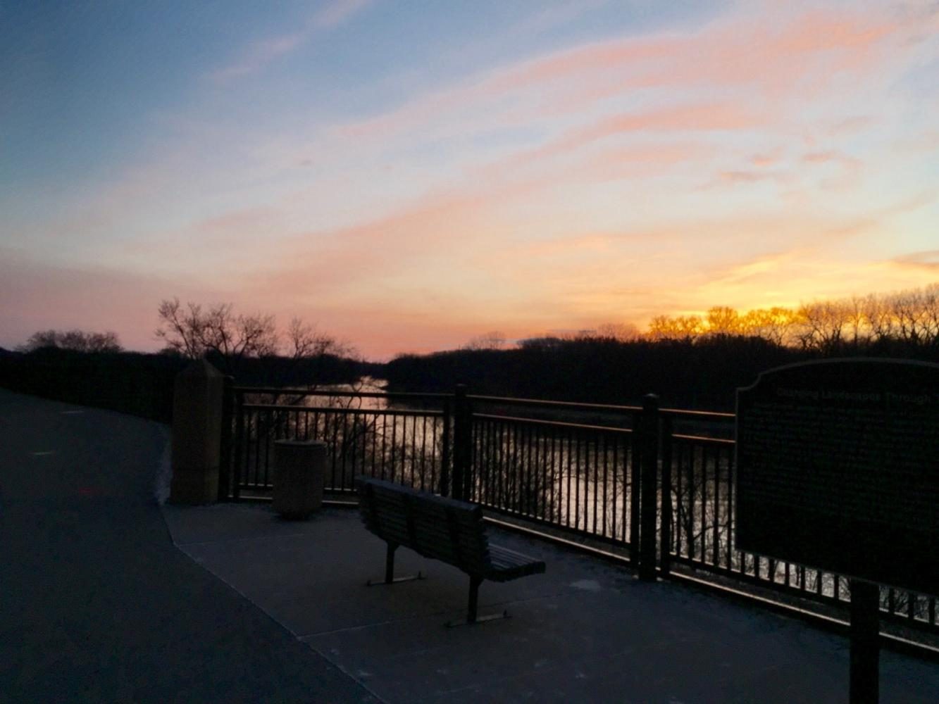 Outdoor paths near the Mississippi River are great places to exercise and enjoy spring weather. 