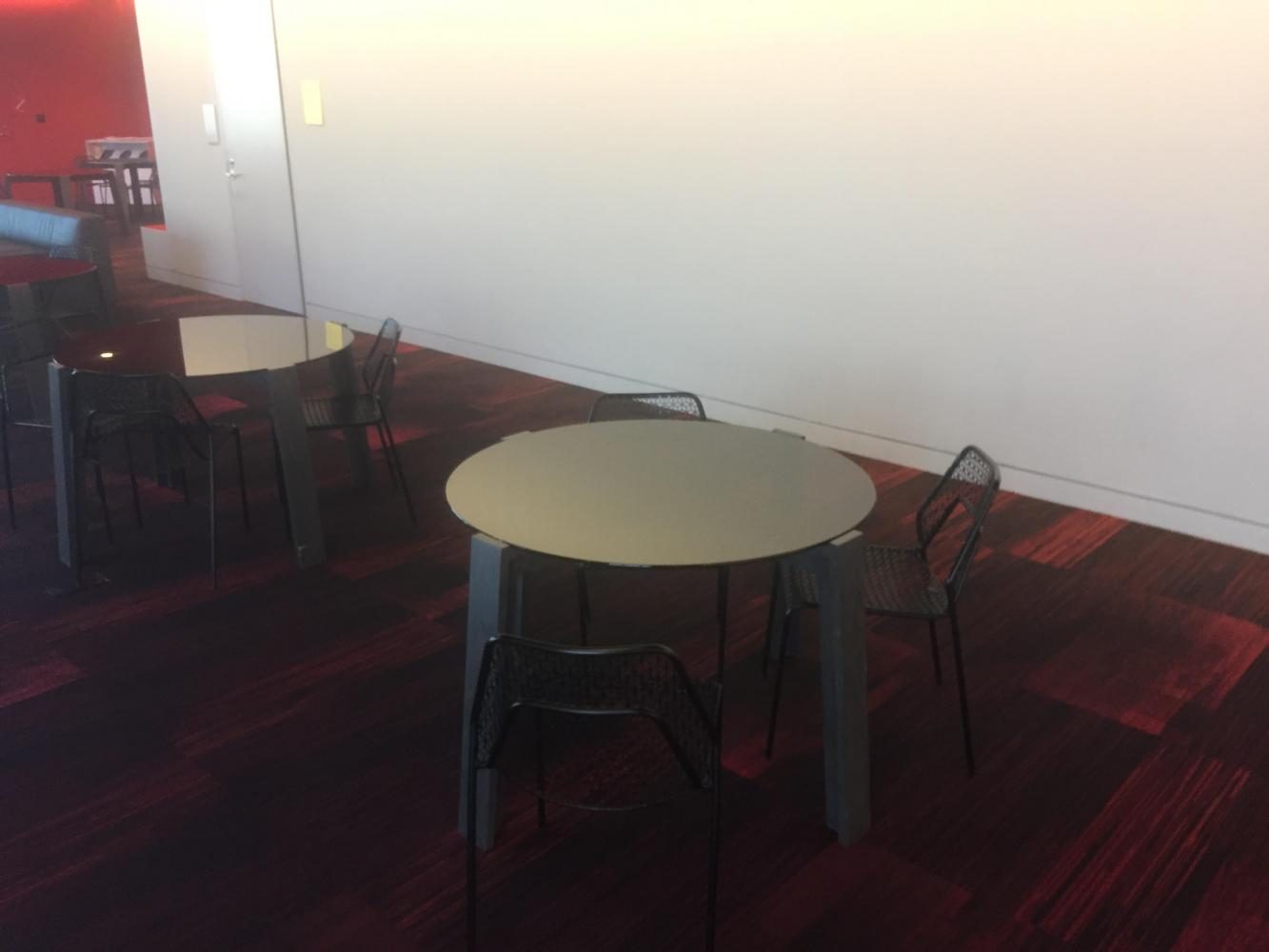 Some of the Huss Center tables should be moved into the Upper Library