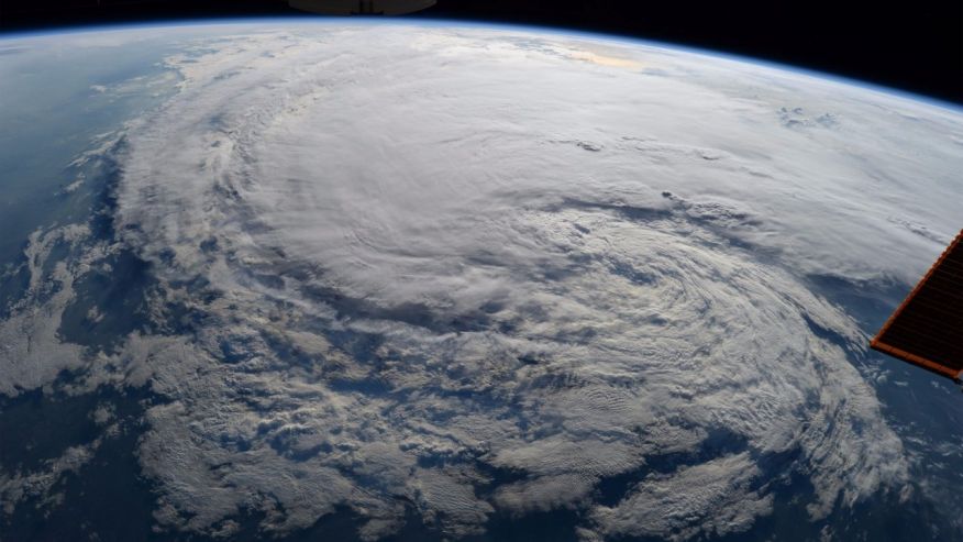 This image of Hurricane Harvey was captured from the international space station on Aug. 28. 