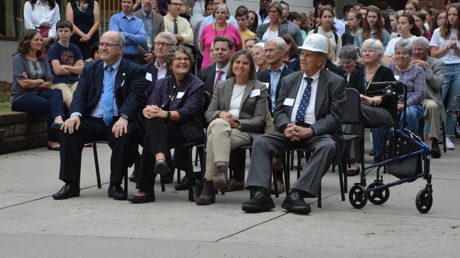 GROUNDBREAKING GIFT BREAKS GROUND. Hundreds of students surrounded the work site of the Hugh K. Schilling Center on Sep. 25 to celebrate the construction of the new Math and Science wing. It means a lot to him to have these types of events, Annie Walle, the Events and Stewardship Administrator, said. Schilling’s generous gift of $15 million is the largest donation ever made to an independent high school in Minnesota, which will go into creating one of the most advanced STEM environments in the Midwest.