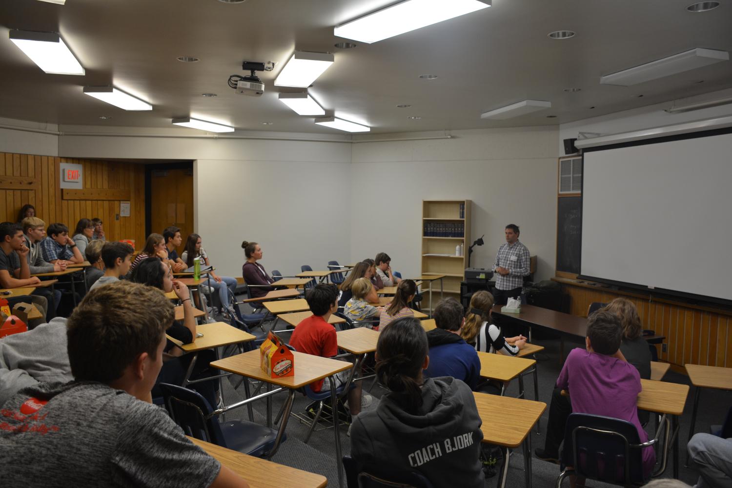 Matt Hancher talked to students about his work at Google and NASA, and answered various questions.