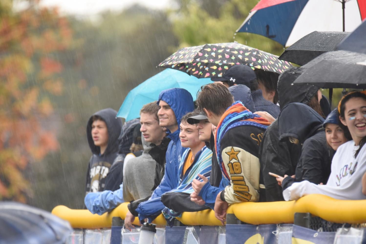 The fans were in high spirits throughout the game, even with the chilling conditions.