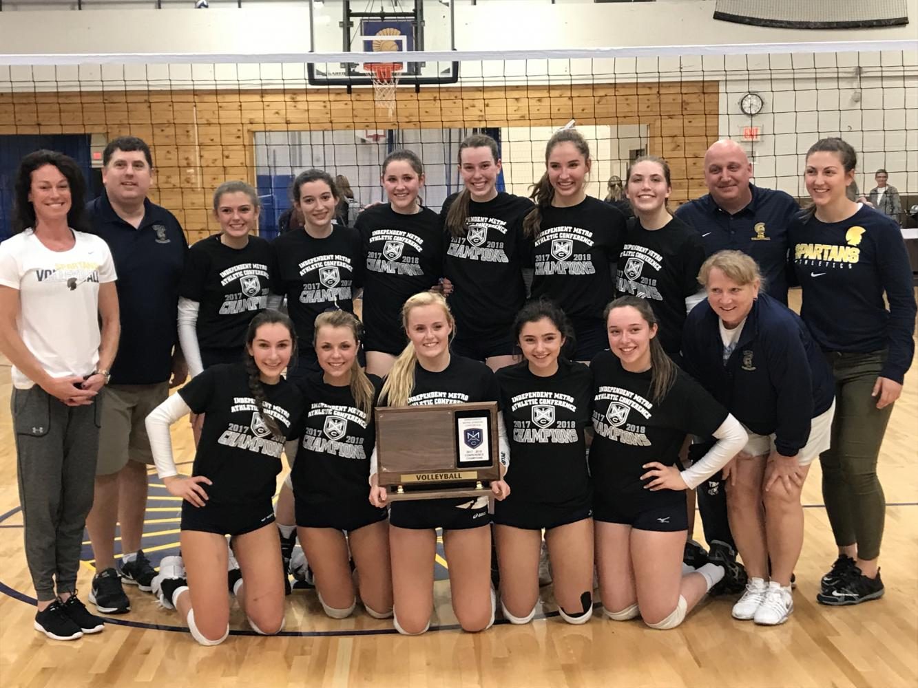 Girls Varsity Volleyball beats Providence Academy in IMAC championship