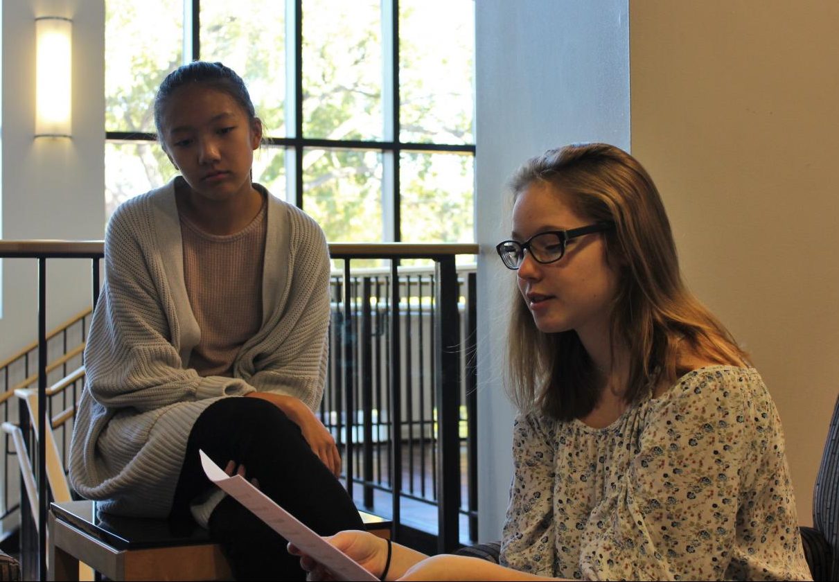 Sophomore Quinn Christensen reads her poem, "Drapable."