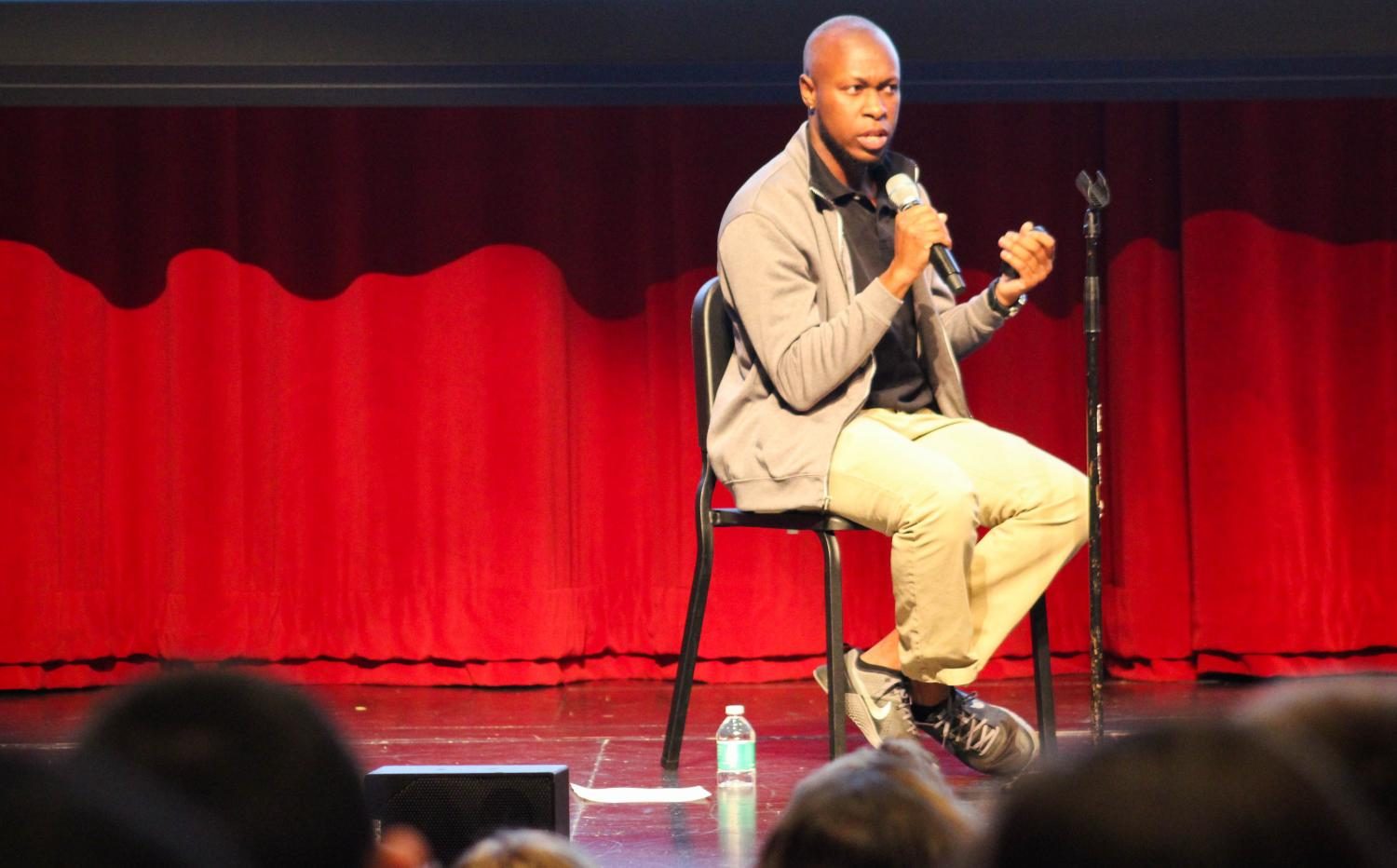 Student group SADD hosted guest speakers Malik Mitchell (pictured) and Tipheret Peña from the Aurora Center for Advocacy and Education. Its all about creating a positive culture around consent, Mitchell said.