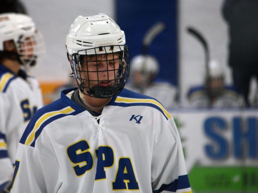 Zukowski hangs his head after a Minneapolis goal. 