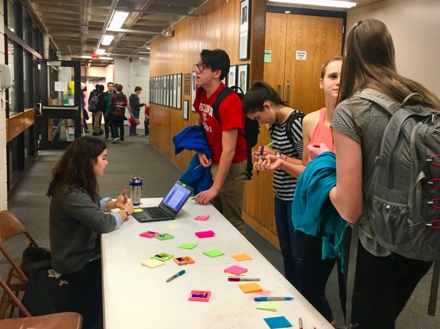 Students wrote on post-its sharing one thing they like about their body to promote Body Positivity Day.