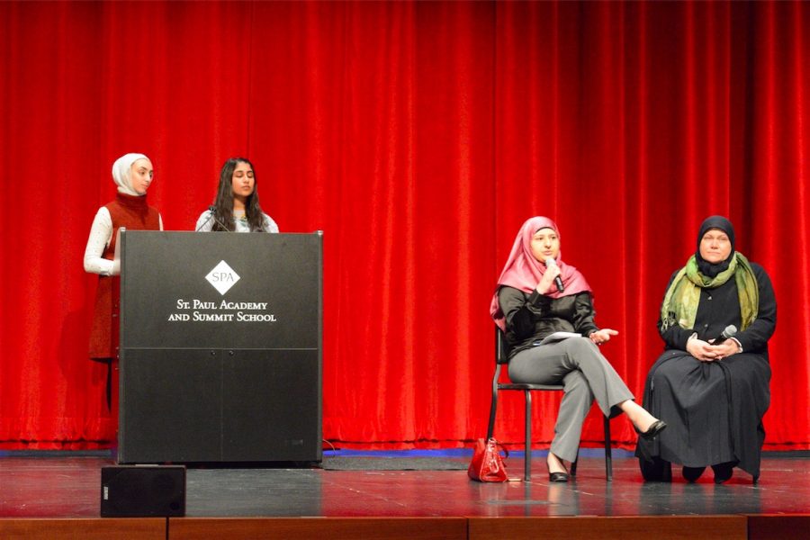 MSA president Iya Abdulkarim and vice president Mashal Naqvi facilitated a Q&A with speakers Tamara Gray and Lori Saroya. This event precludes Hijab Day, which will take place Feb. 1.