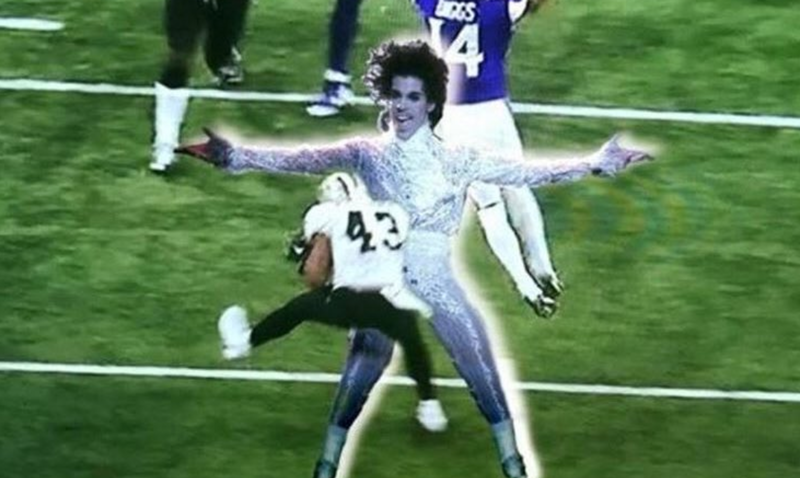 Legendary singer Prince's ghost blocks Saints Cornerback Marcus Williams. PC: City Pages