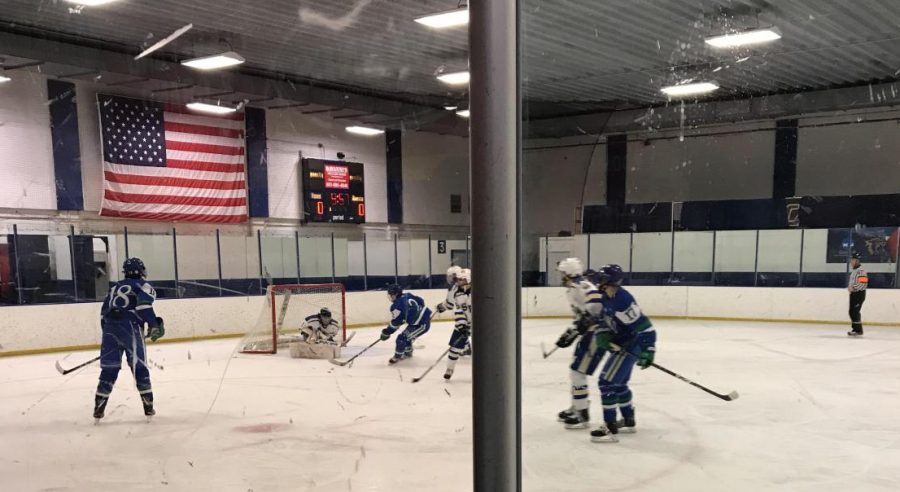 Senior Peter Kilborn makes a save to end a Blake threat on a breakaway goal.