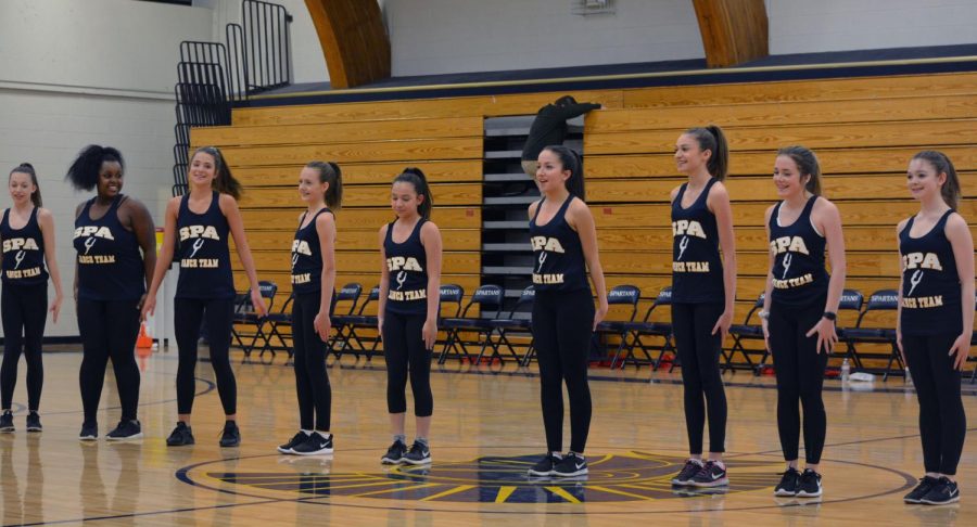 The SPA Dance team performed during halftime during the Boys Varsity Basketball game against St. Agnes on Feb. 16. “It’s a lot of hard work. People don’t often realize the time commitment we put in. During competition season our whole entire Saturdays are devoted to dance,” Hoppe said.