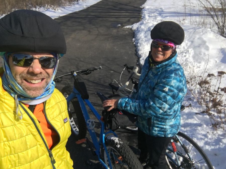 Upper School technology coordinator, Chris White, also participates in the 30 Days of Biking with his wife. 