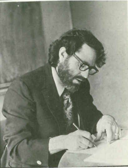 US Math teacher Bill Boulger grading papers in 1975.