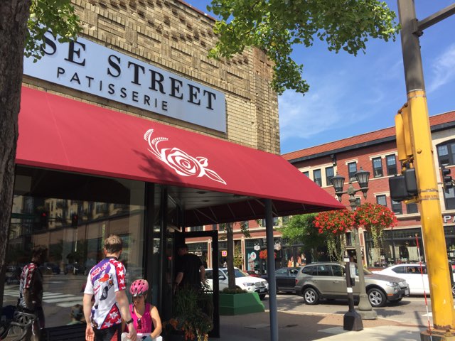 The Rose Street Patisserie is located at the intersection of Snelling Ave and Selby Ave.
