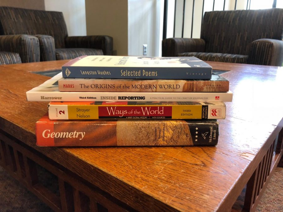 My geometry and biology textbooks were provided by the school, I found a used version of The Ways of the World online, even though must students have new ones, and I had to buy all my English books new. If SPA had a way to reuse and resell books I would definitely use it, sophomore Adrienne Gaylord said.