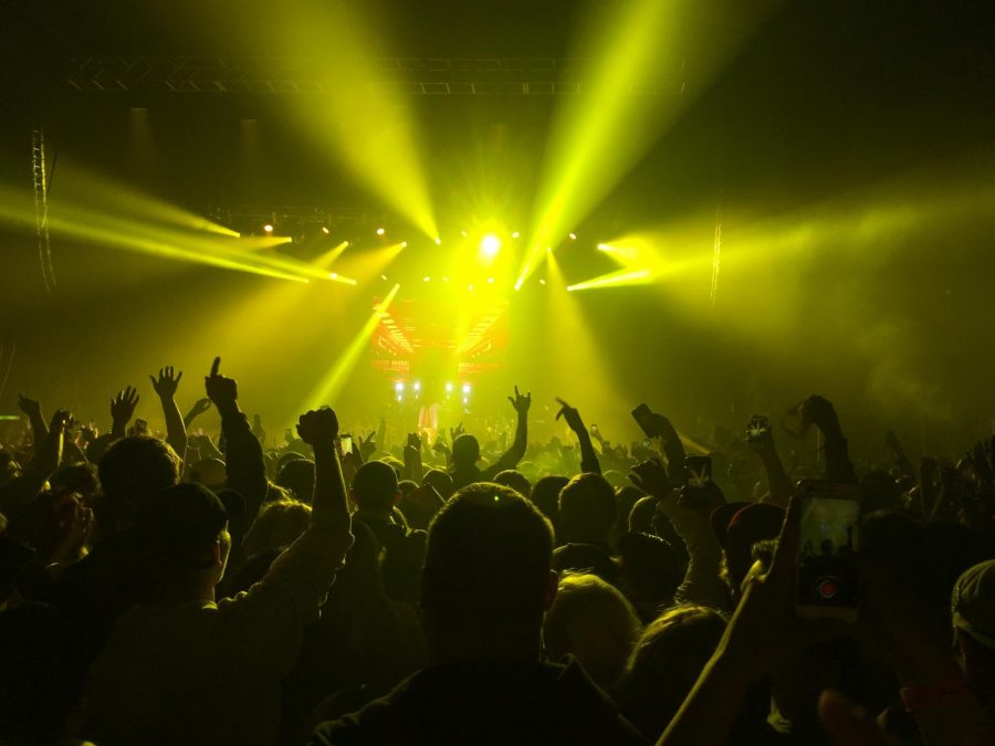 A view from the crowd of the Wiz Khalifa concert held at The Amory. 