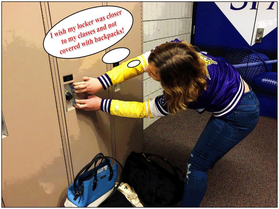 With students no longer wanting to use their lockers due to their inconvenient location, they simply dump them in front of others' lockers making it harder for all to access their belongings.