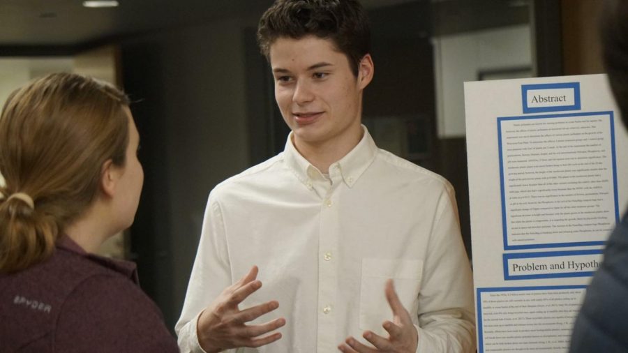 Junior Nathan Sobotka researched the effect of certain plastics on Wisconsin plants. “My favorite part was getting results that I didn’t expect, that was interesting," Sobotka said. 