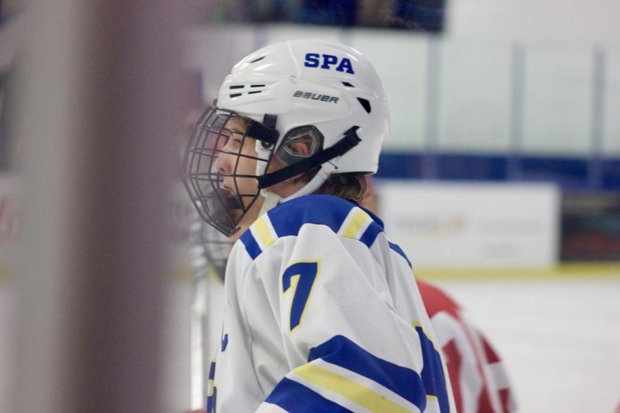 Senior and co-captain Adam Zukowski plays offense against Minnehaha Academy. 