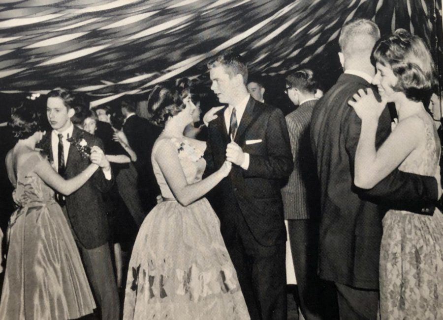 A Summit School winter dance in 1959, ten years before boys and girls would come together in one educational building. 