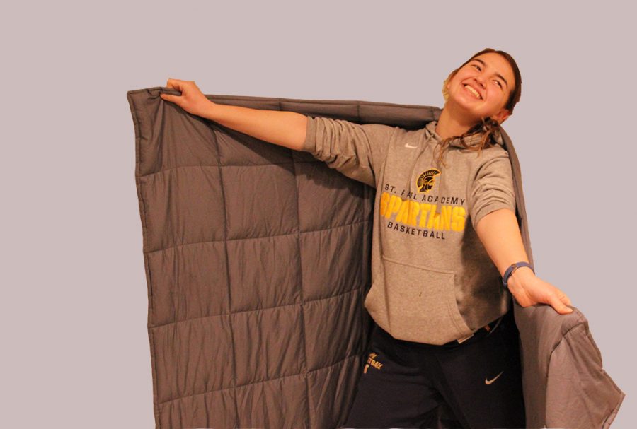 I have been sleeping better and feelings more well-rested when I use my weighted blankets, said senior Abby Lanz.