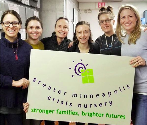 Minnesota based company Up Yoga visits the Crisis Nursery in Minneapolis.
