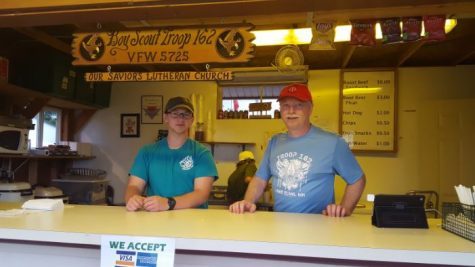 Lanz volunteers to help run coffee stand for his troop.