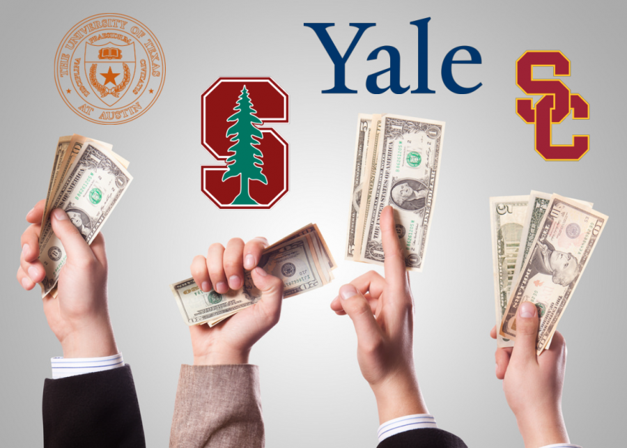 Corruption runs rampant in the admissions process at schools like Stanford, Yale, USC and UT Austin. Photo Illustration: Noah Raaum.