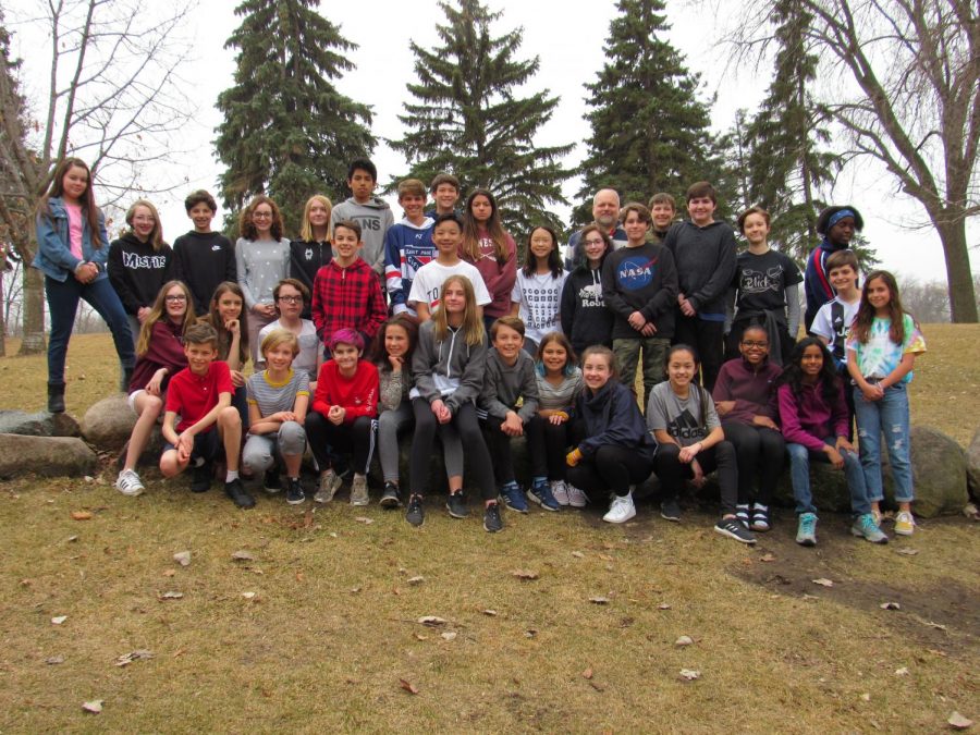 The middle school GSA poses for a group photo. Dawson-Moore was a key player in creating the group. 