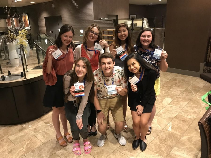 Mimi Geller groups together for a photo with the recipients of Journalist of the Year from other states. "I also had lunch with some of the other state winners, so that was really fun. We just talked about our publications. It was pretty nerdy but cute," she said. 