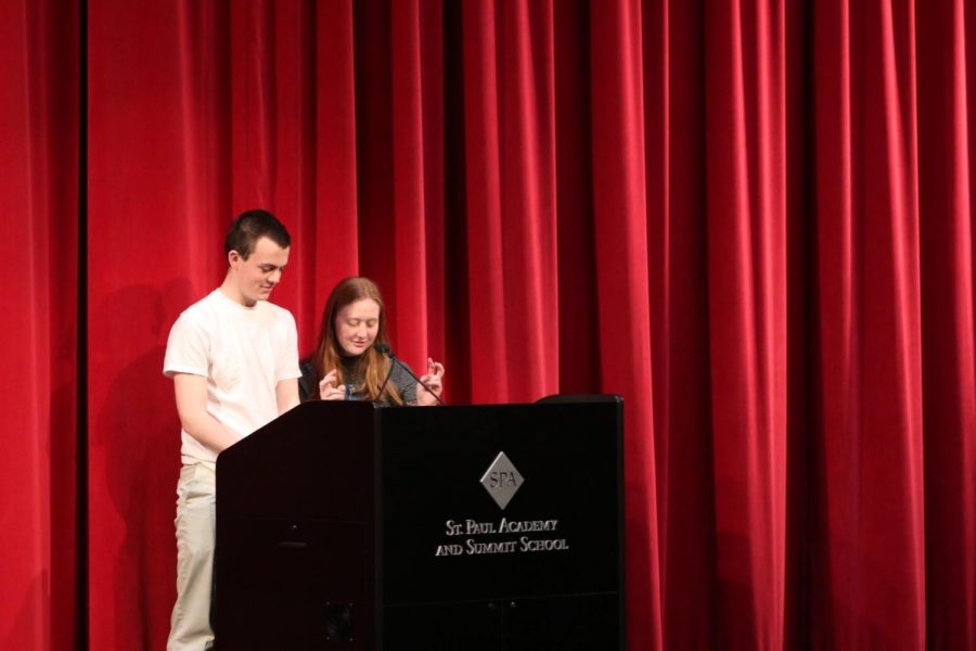 Zach Dyar and Paige Indritz give a speech for C3 Co-Chair.