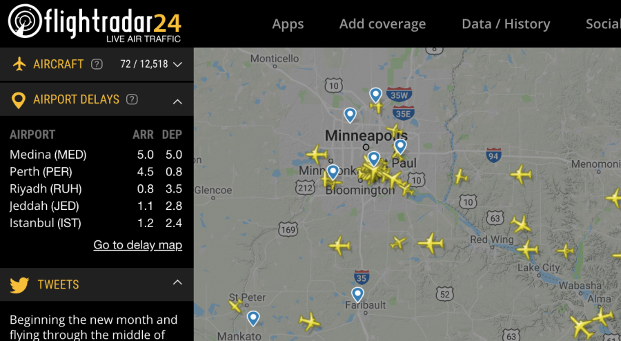 Senior William Welsh uses the app Flight Radar 24 to track and get more information about flights. “I like to travel, so after we land, I’ll turn on my phone and see what big planes are around and see if I can see them,” he said.