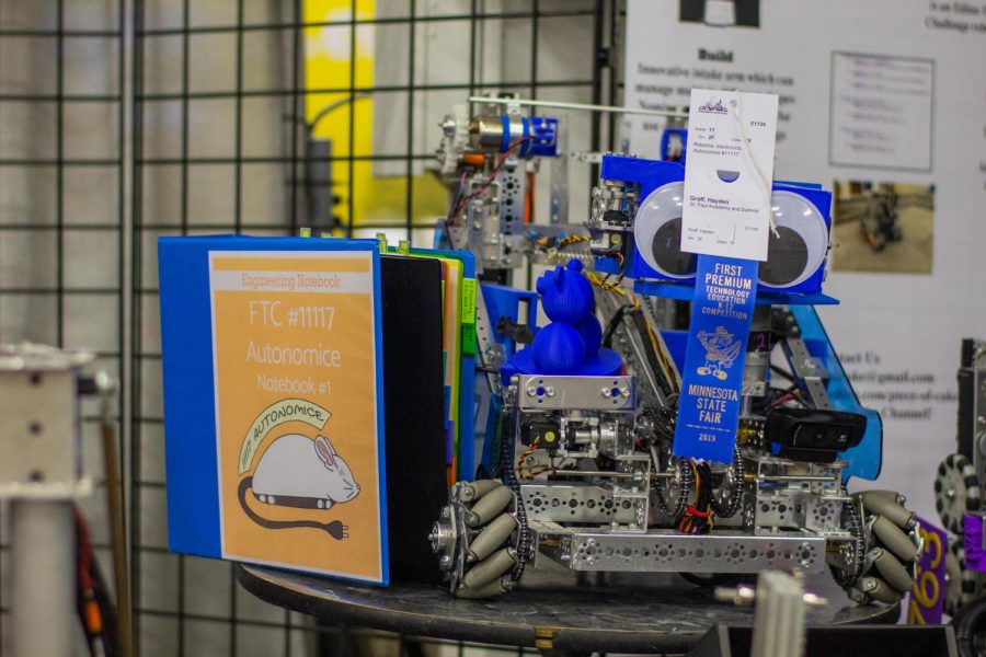 This is Autonomice, SPA Robotics Team's very own robot. “We were at the State Fair to have another opportunity to show off our robot, and to reach out to a bigger community about robotics,” Sedo said. “Outreach was very important to us for the fair.”