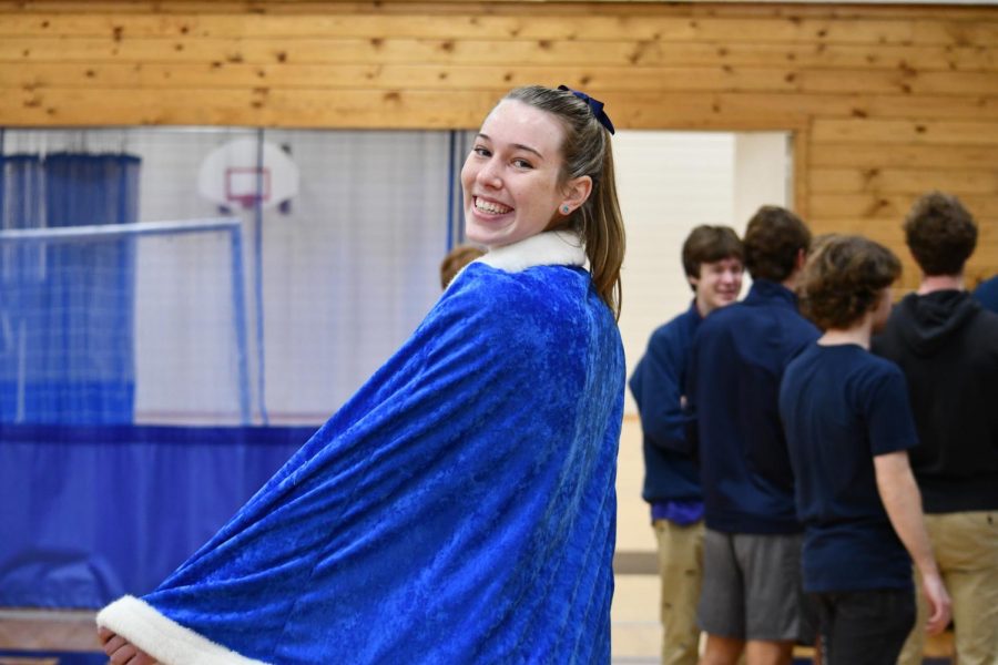 Senior Kathleen Bishop poses for a photo in her class color day attire.